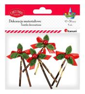 Kokarda czerwona z napisem Merry Christmas 4szt