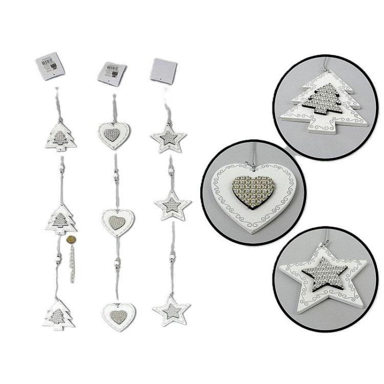 Zawieszka choinkowa drewniana MIX