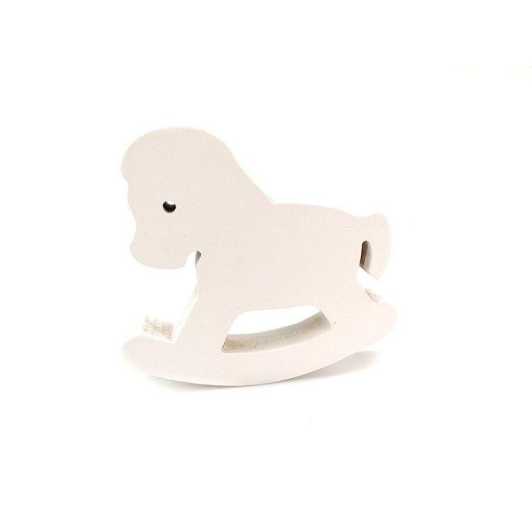 Dekoracja drewniana biały koń na biegunach