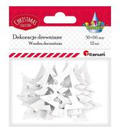 Choinki drewniane białe 6x5cm 2szt