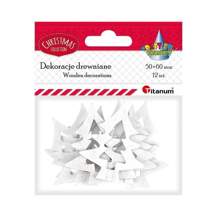 Choinki drewniane białe 6x5cm 2szt