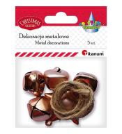 Dekoracje metal dzwoneczki gwiazdka + sznurek 5szt