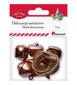 Dekoracje metal dzwoneczki gwiazdka + sznurek 5szt