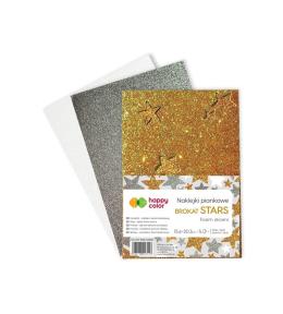 Naklejki Gwiazdki brokatowe A5/3K HAPPY COLOR