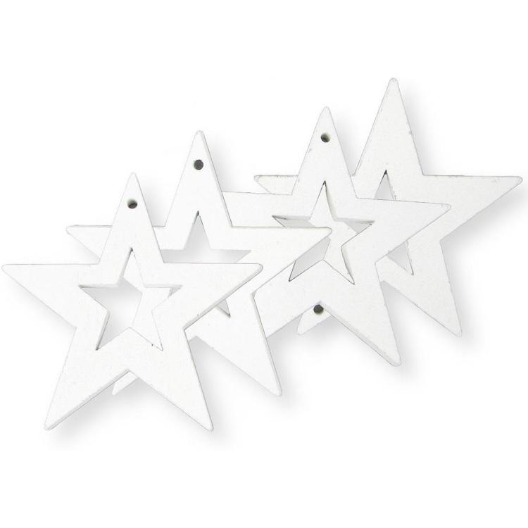 Zawieszka gwiazdki drewniane 4szt