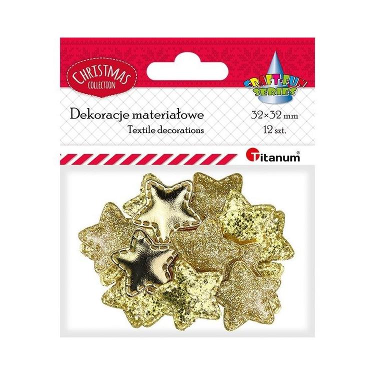 Dekoracje materiałowe gwiazdki 35x32mm