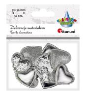 Dekoracje materiałowe serca 32x30mm