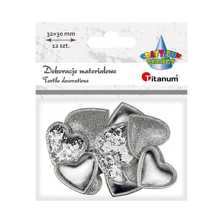 Dekoracje materiałowe serca 32x30mm