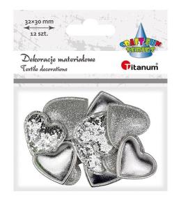 Dekoracje materiałowe serca 32x30mm