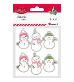 Naklejki papierowe bałwanki