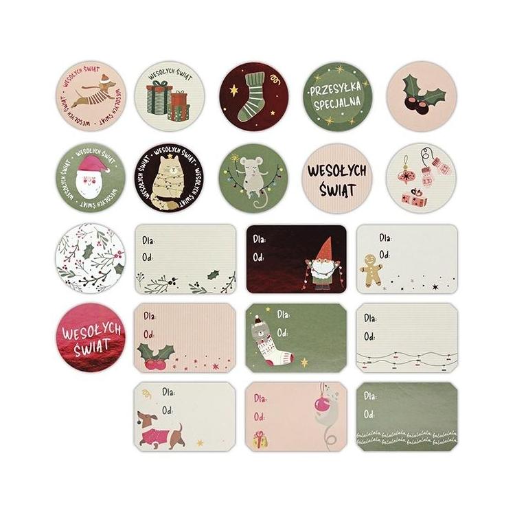 Naklejki papierowe okrągłe 28mm 21szt