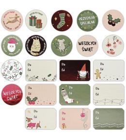 Naklejki papierowe okrągłe 28mm 21szt