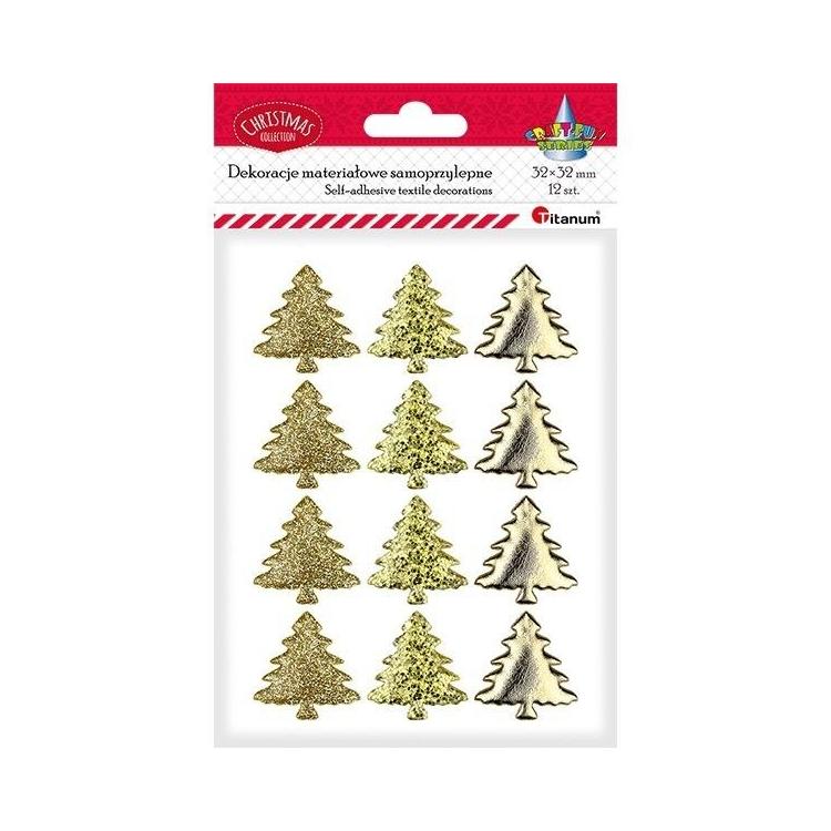 Dekoracje samoprzylepne choinki 12szt