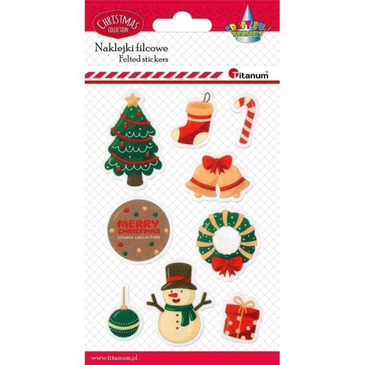 Naklejki świąteczne filcowe 9szt