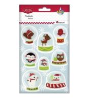 Naklejki wypukłe miękkie kule śnieżne 8szt