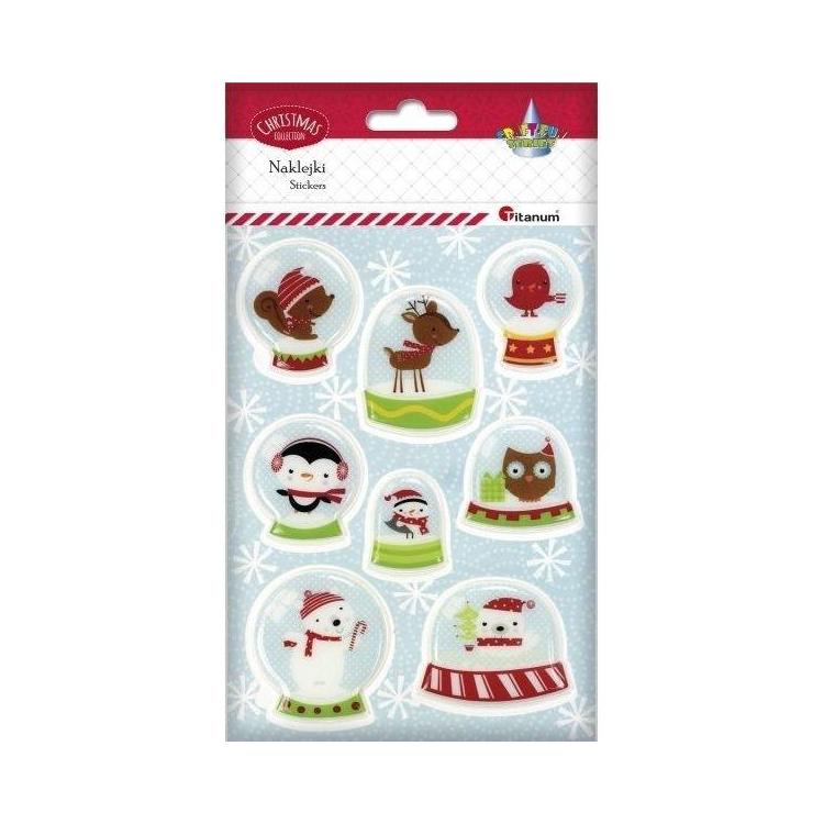 Naklejki wypukłe miękkie kule śnieżne 8szt