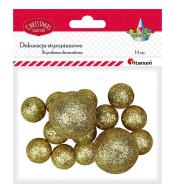Styropianowe kulki 16/25/27mm złote 14szt