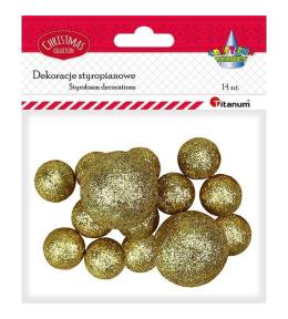 Styropianowe kulki 16/25/27mm złote 14szt