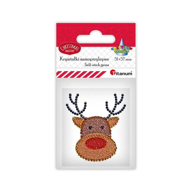 Kryształki samoprzylepne głowa renifera 51x57mm