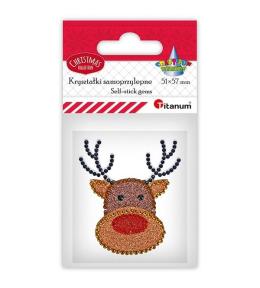 Kryształki samoprzylepne głowa renifera 51x57mm