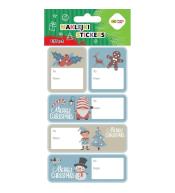 Naklejki Xmas blue tag 10x20cm HAPPY COLOR