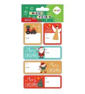 Naklejki Merry Xmas tag 10x20cm HAPPY COLOR