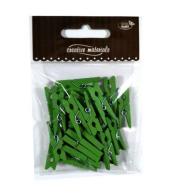 Klamerki drewniane zielone 30mm 25szt