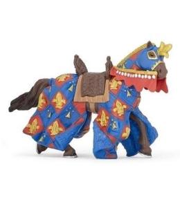 Koń w niebieskiej szacie w lilie