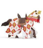 Koń w białej szacie w lilie