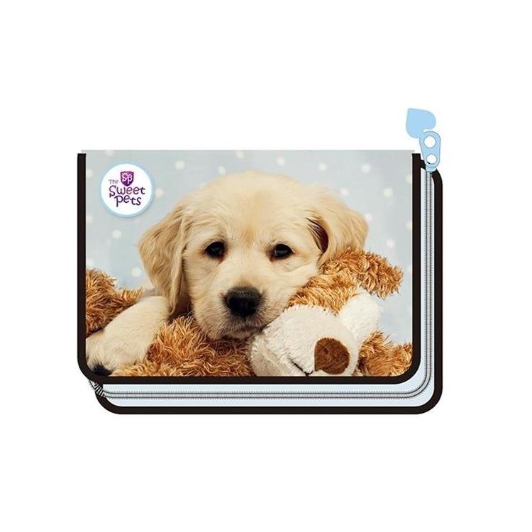 Piórnik jednokomorowy z wyposażeniem Pies