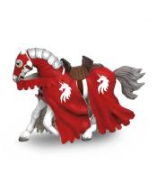 Koń czerwonego rycerza z włócznią