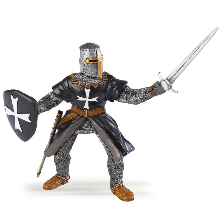 Rycerz krzyżowy czarny z mieczem