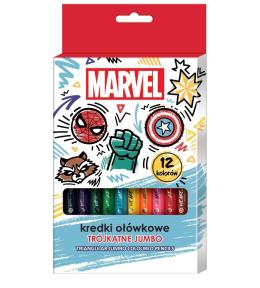 Kredki ołówkowe trójkątne jumbo Avengers 12 kol