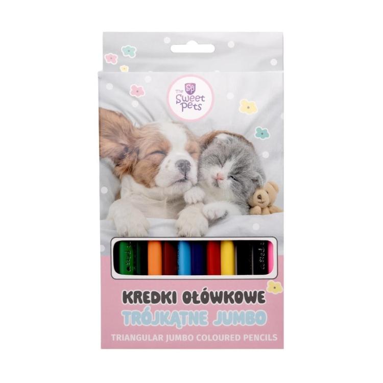 Kredki trójkątne jumbo The sweet pets 12 kolorów