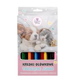 Kredki trójkątne jumbo The sweet pets 12 kolorów
