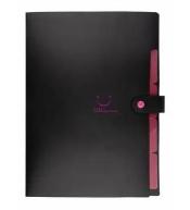 Teczka plastikowa A4 z 5 przegródkami czarna