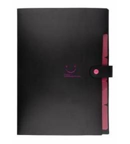 Teczka plastikowa A4 z 5 przegródkami czarna