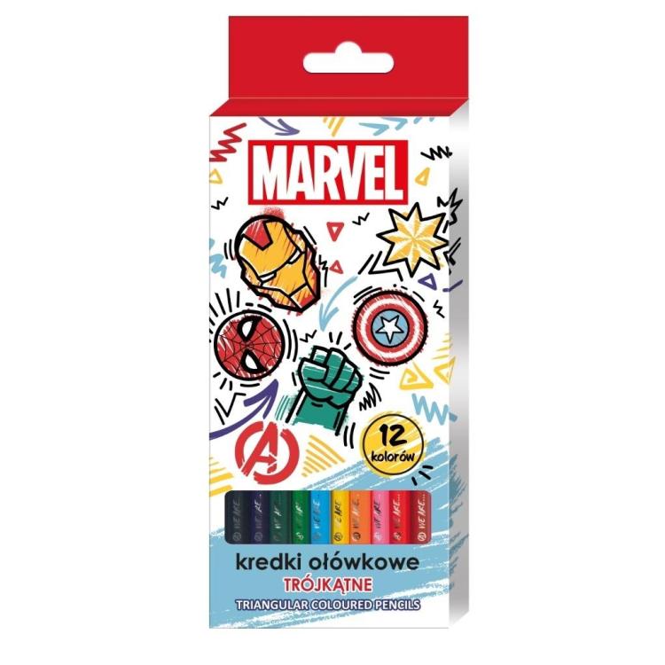 Kredki ołówkowe trójkątne Avengers 12 kolorów
