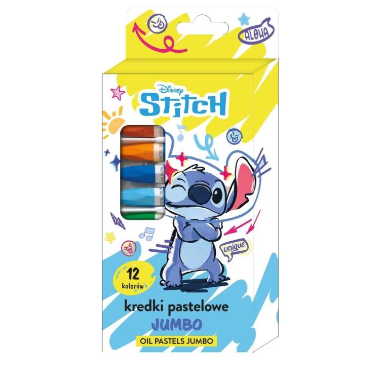 Kredki pastelowe Jumbo 12 kolorów Stitch