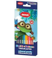 Kredki ołówkowe trójkątne 12 kolorów