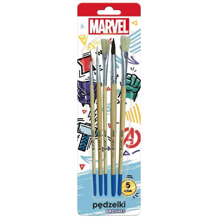 Pędzelki z naturalnego włosia Avengers 5szt