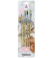 Pędzelki z naturalnego włosia The Sweet Pets 5szt