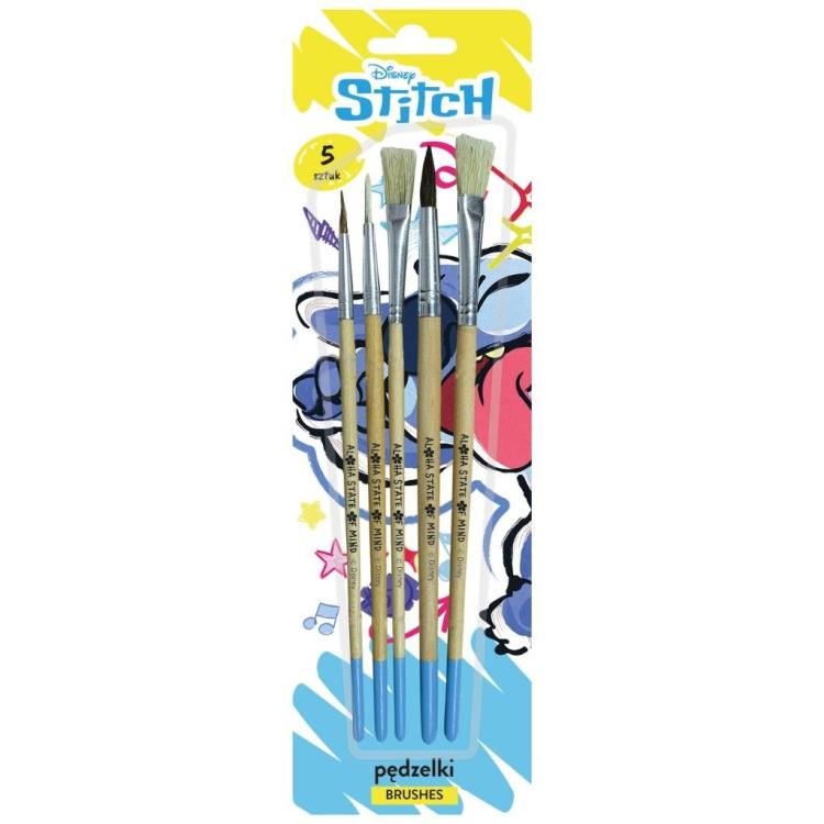 Pędzelki z naturalnego włosia 5szt Stitch