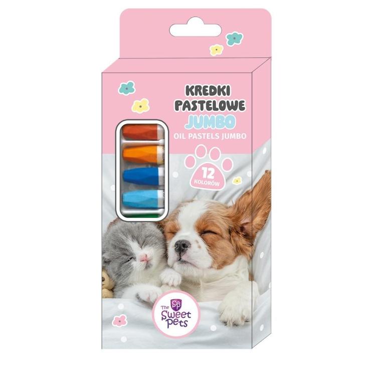 Kredki pastelowe jumbo The Sweet Pets 12 kolorów