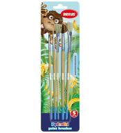 Pędzelki z naturalnego włosia 5szt