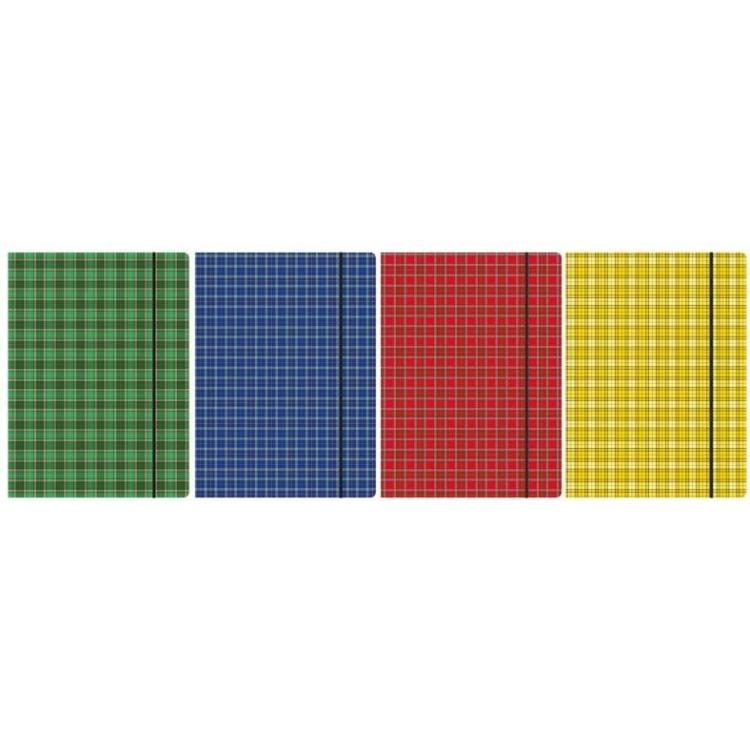 Teczka z gumką A4 Szkocka krata mix wzorów