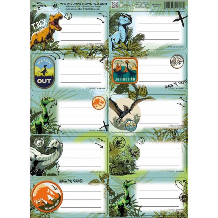 Naklejki na zeszyty pasek Jurassic park