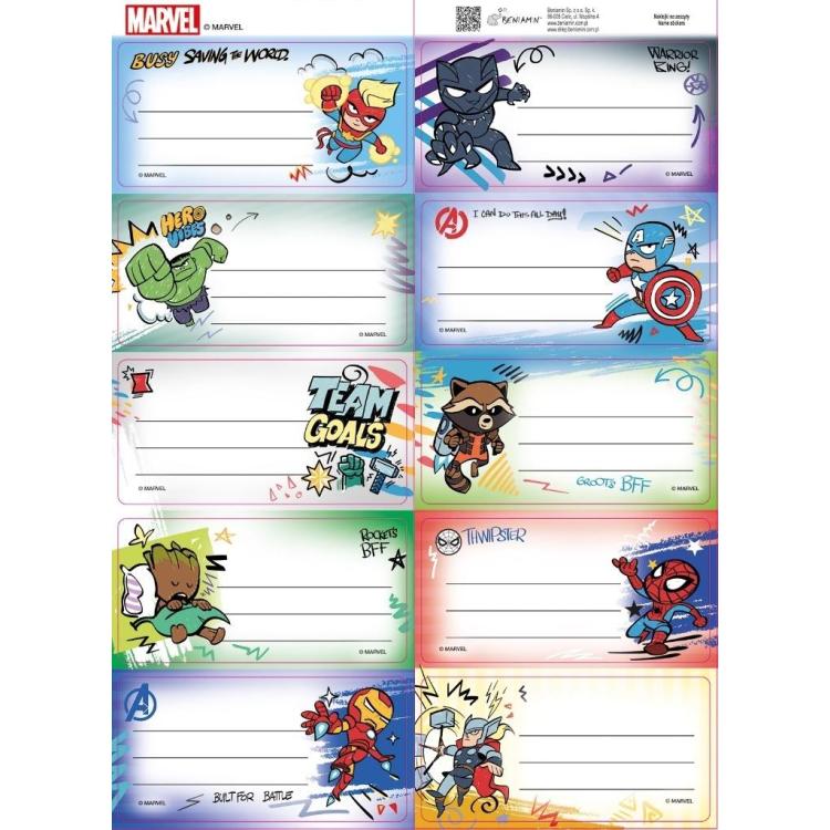 Naklejki na zeszyty pasek Avengers