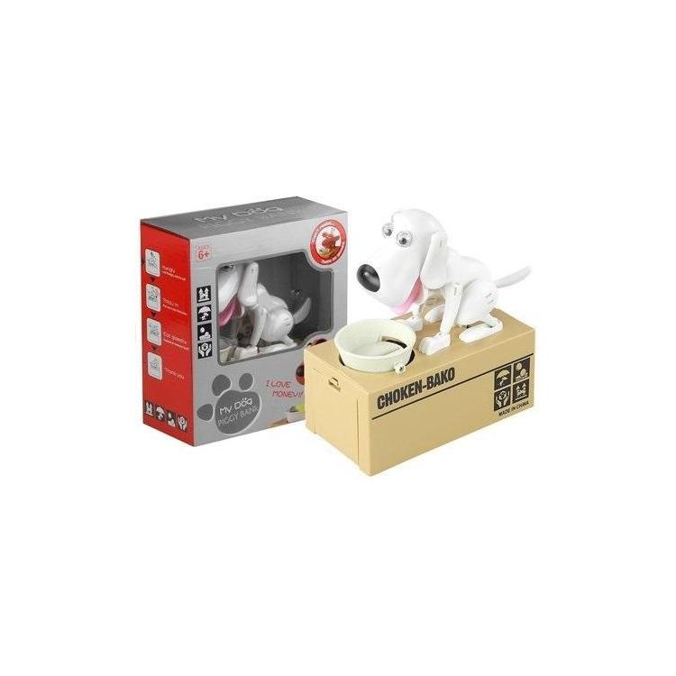 Skarbonka Pies zjadający monety biały