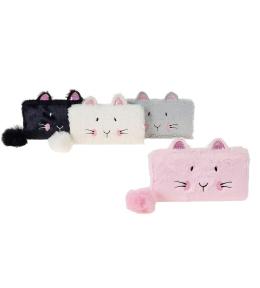 Portfel pluszowy z pomponem MIX